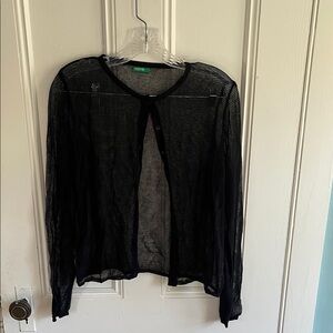 United Colors Of Benetton Black Mesh Top